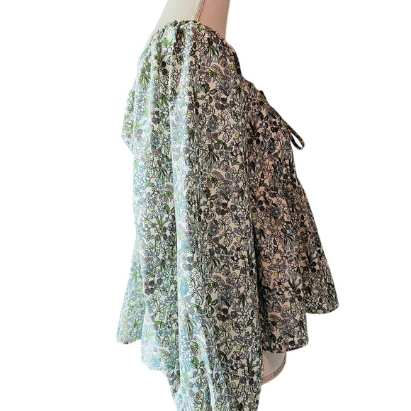 HYACINTH HOUSE Floral Square Neck Women's Cotton Top Size Large - Picture 5 of 13